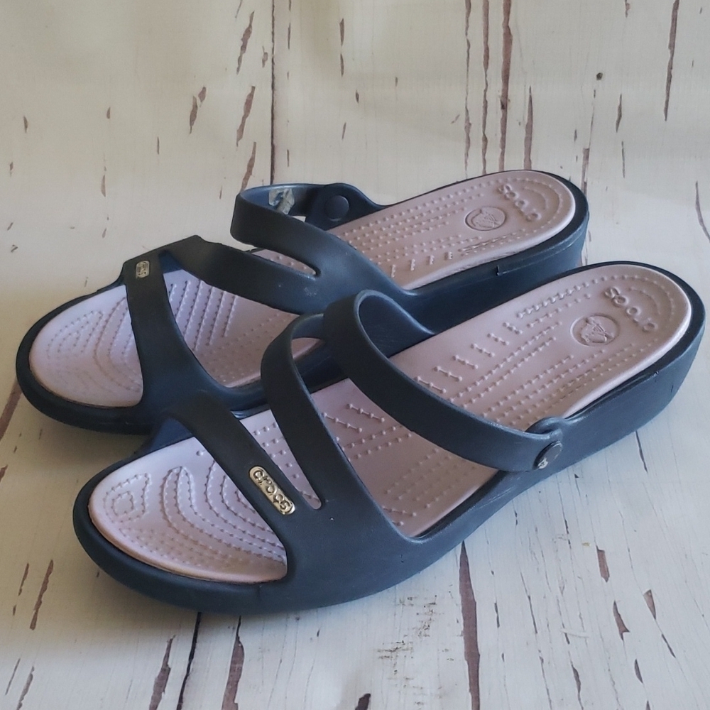 Crocs blue And Purple slide sandals 10 - Picture 5 of 5